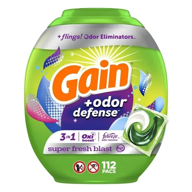 Gain Flings Laundry Detergent Pacs With Odor Defense Super Fresh He