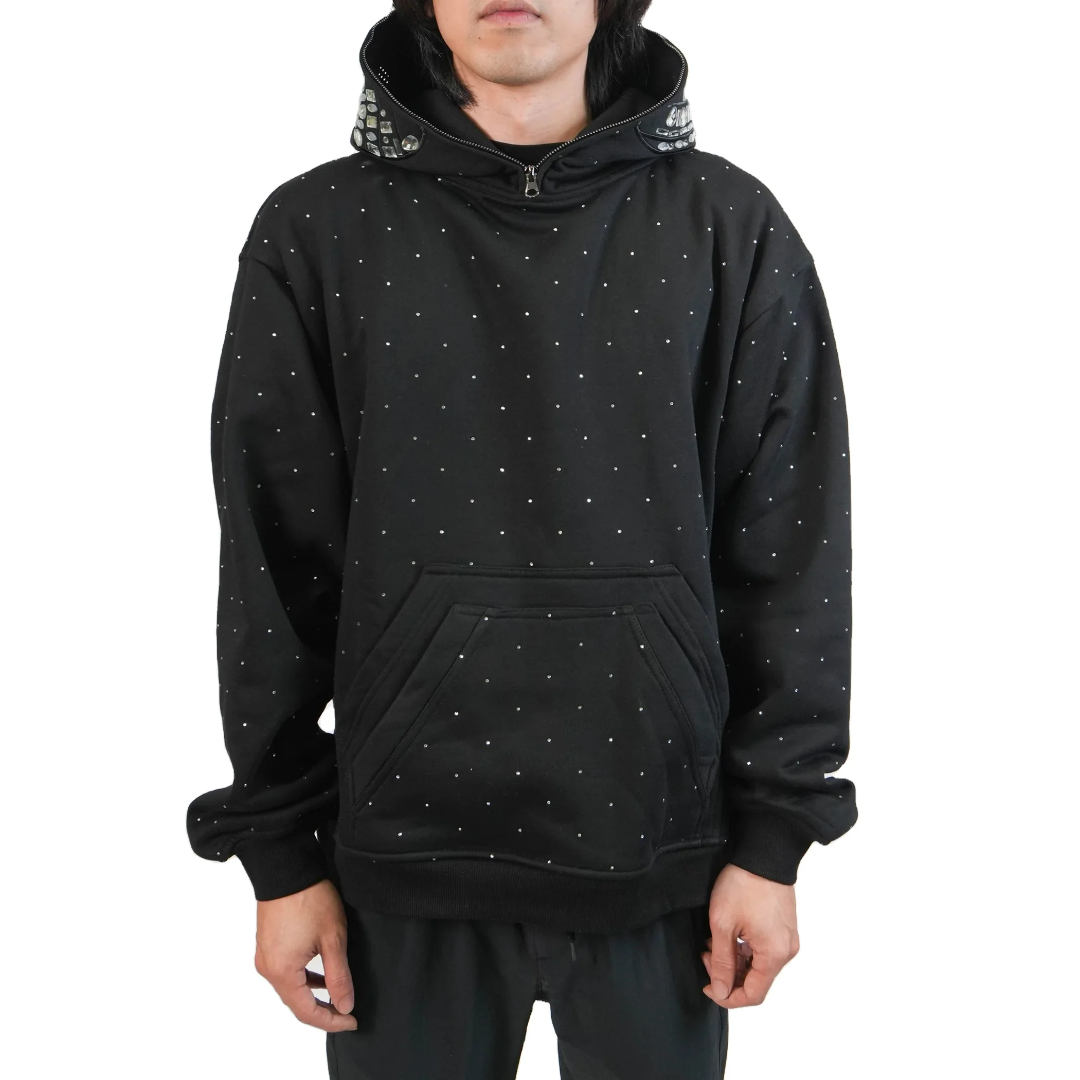 Glory Custom Best Sale Custom Made New Design Winter Digital Printing Rhinestone Hoodies OEM Service High Quality Unisex