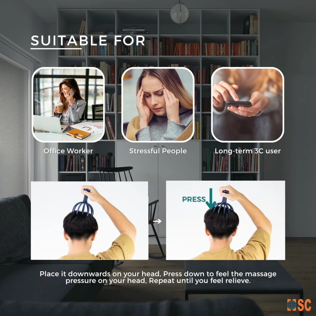 12 Fingers Massage Point Head Massager Buy Pp 4 Level Adjustable Head