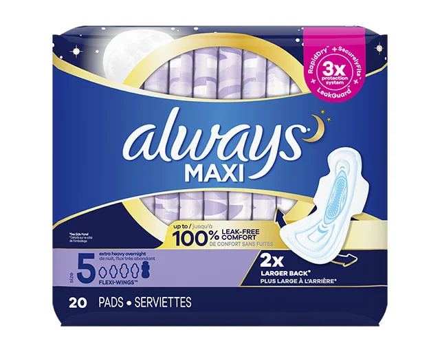 Always Maxi Overnight Pads With Wings,Size 4,Overnight,Unscented,48 Ct ...