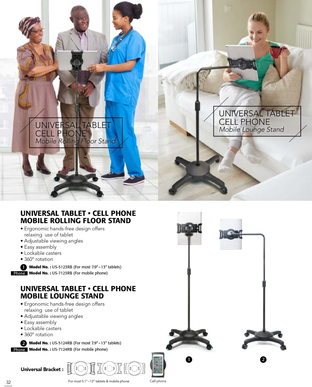 Adjustable Tablet Floor Stand AIDATA