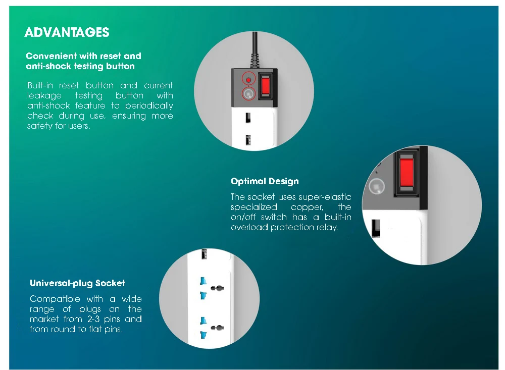 Extension Cords 4 Outlets And 2 Usb 3m Cable Length Extension Socket ...