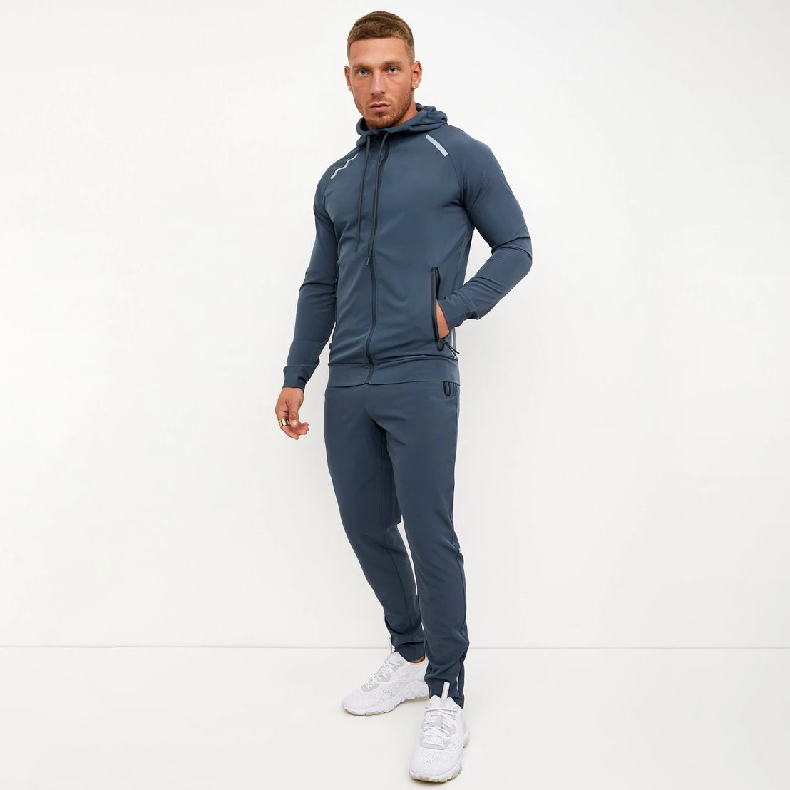 High Quality Custom Reflective Logo Outfits Sweat Suit Joggers 2 Piece ...
