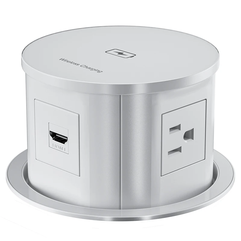 Factory Wholesale Pop Socket Wireless Charger Motorised British Electric 16A 4 Outlets Desktop Socket with USB-A and USB-C Ports
