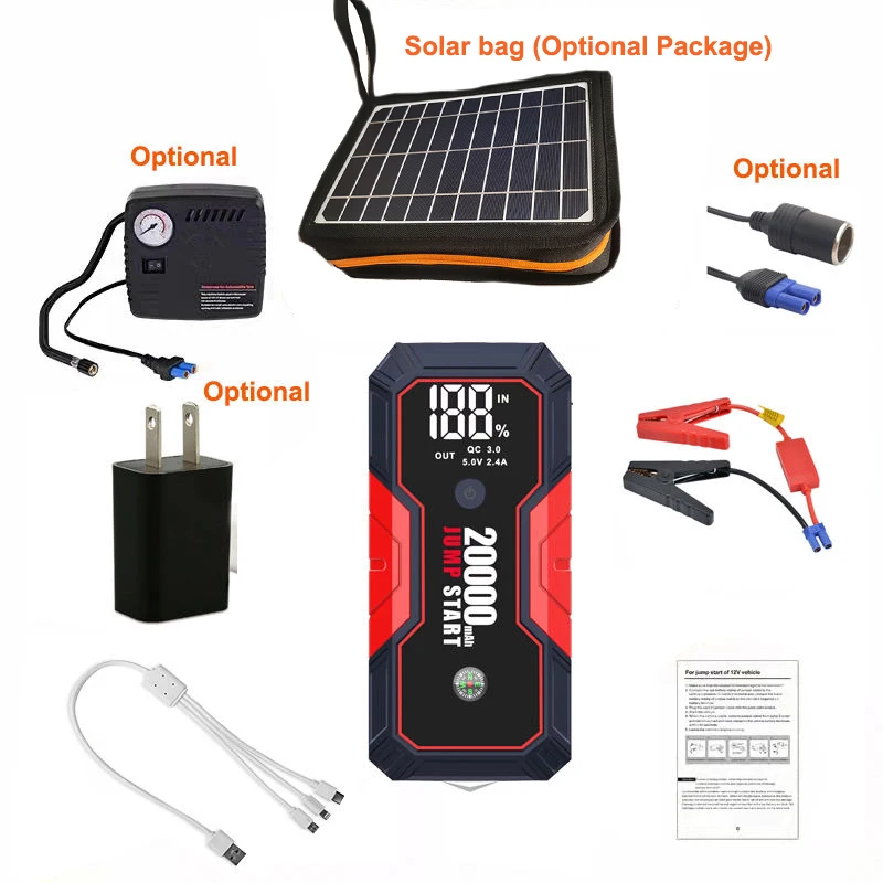 Автомобильный Многофункциональный Аварийный стартер, 12 В, 10000 мАч