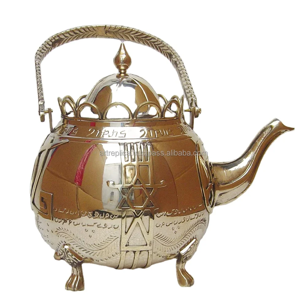 Cast Iron Vintage Kettle Magical Brass Tea Pot Made For Movie "the Brass Teapot" Silver Plated