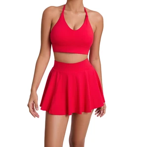 Sports Clothing Fitness Golf Wear Yoga Sets Women Tennis Skirt Set 2 Piece Outfits Tennis Golf Skorts Skirt Sets