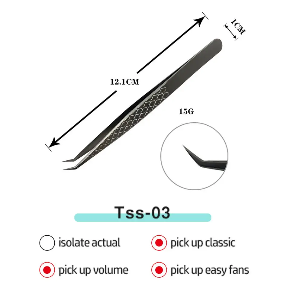 Beauty Instruments Rust Free Tweezers Eyelash Extension Curved Tweezers