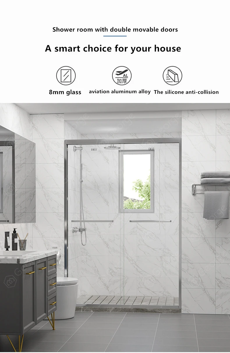 Manufacturer Hot Sale Shower Glass Door Frameless Sliding Shower Doors