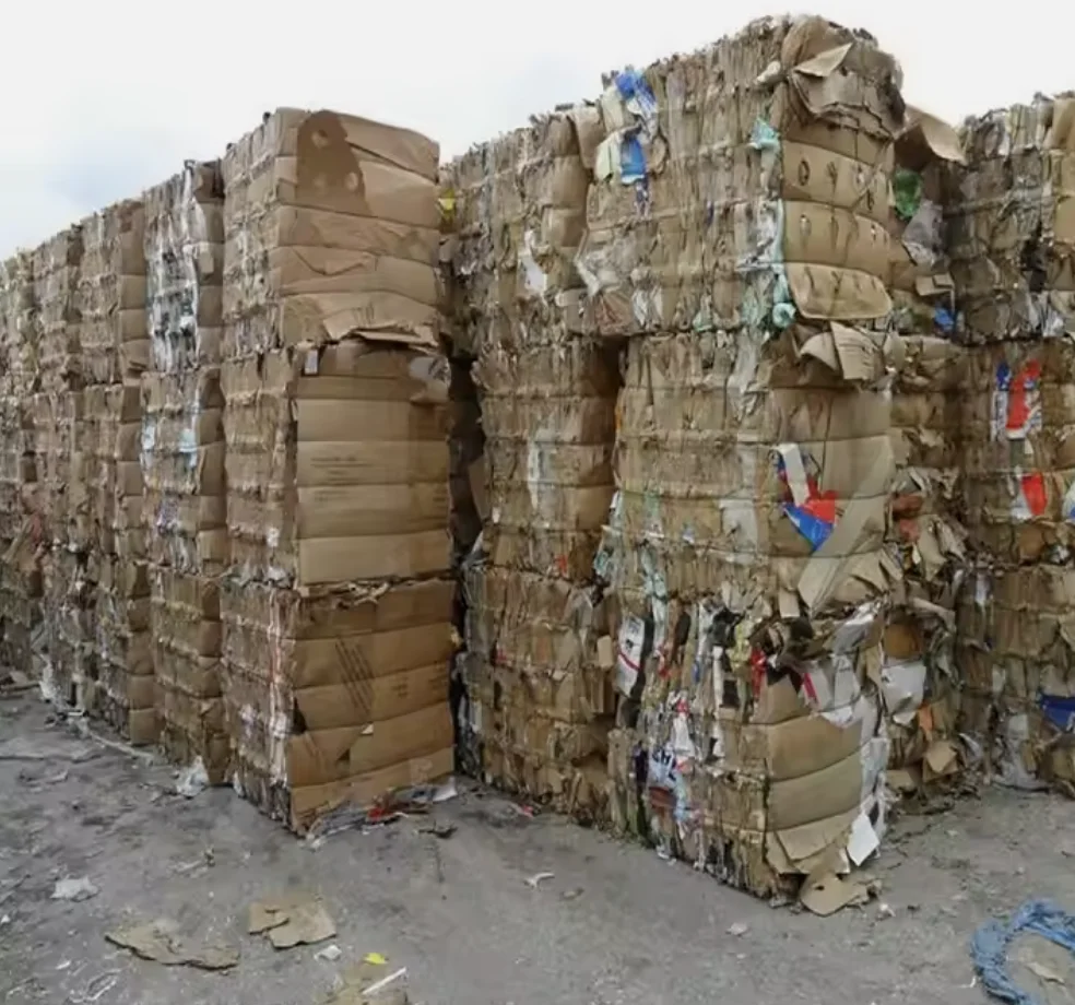 PAPER OCC (OLD CORRUGATED CARDBOARD - CARTON) BALES SCRAP / WASTE for RECYCLING.