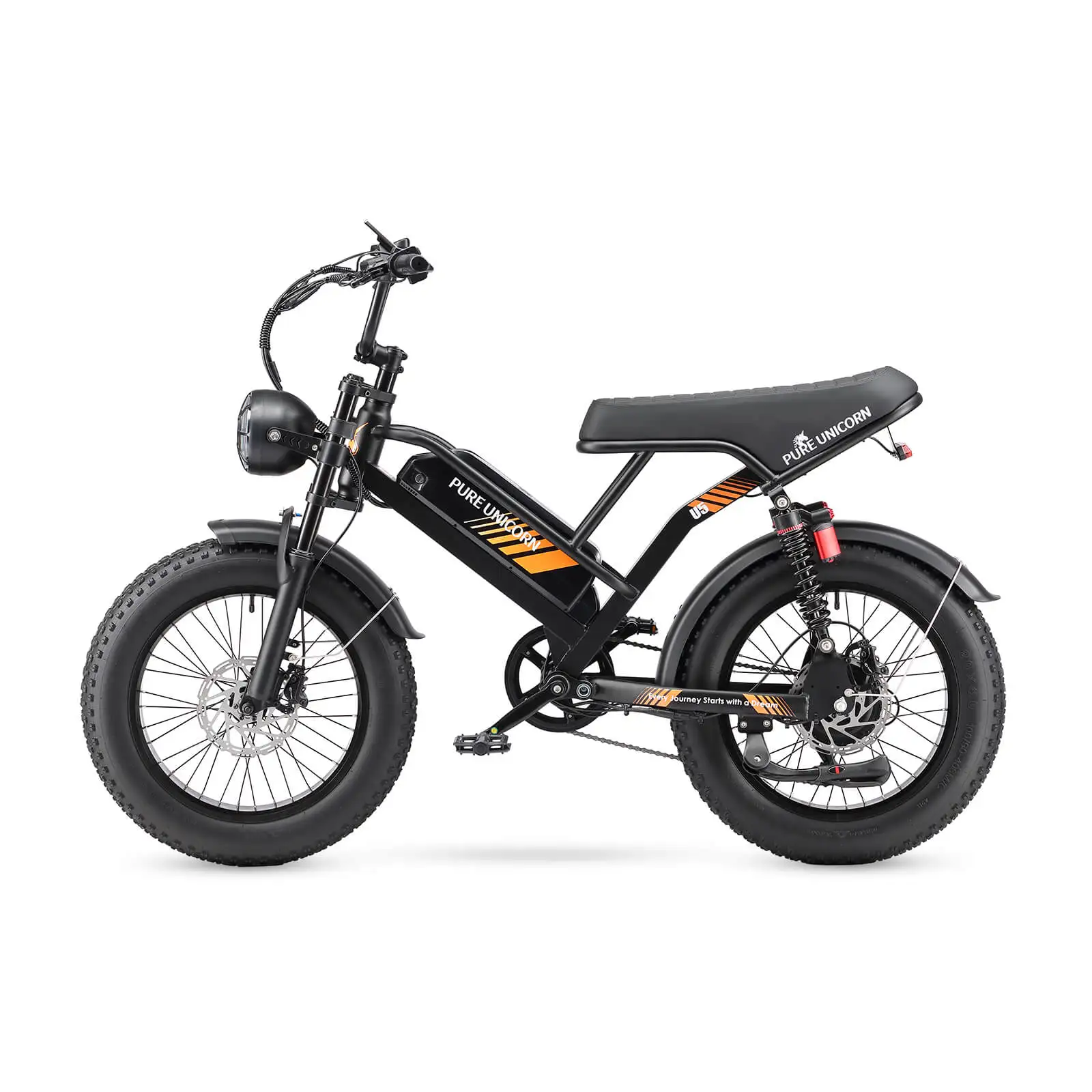 PURE UNICORN U5 Electric Dirt Bike 1000W Sportbike with Lithium Battery Fat Tire Moped Electric Motorcycles