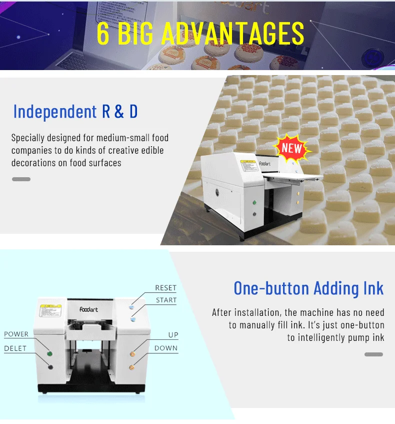Refillable Ink Tank A4 Food Printer 3d Digital Food Printing Cake Cookie Chocolate Print Machine