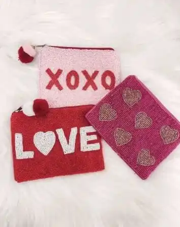 Latest Design Hand Pouch Beaded Embroidered Seed Bead Handmade Coin Purse Fashion Bag with Customized Color for Women and Girl