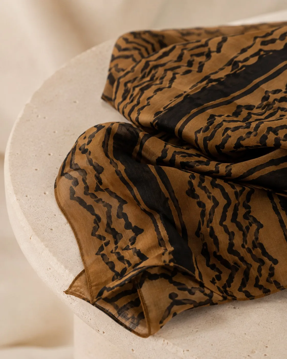 Custom Printed Modal Hijab Tribal Zigzag view 6