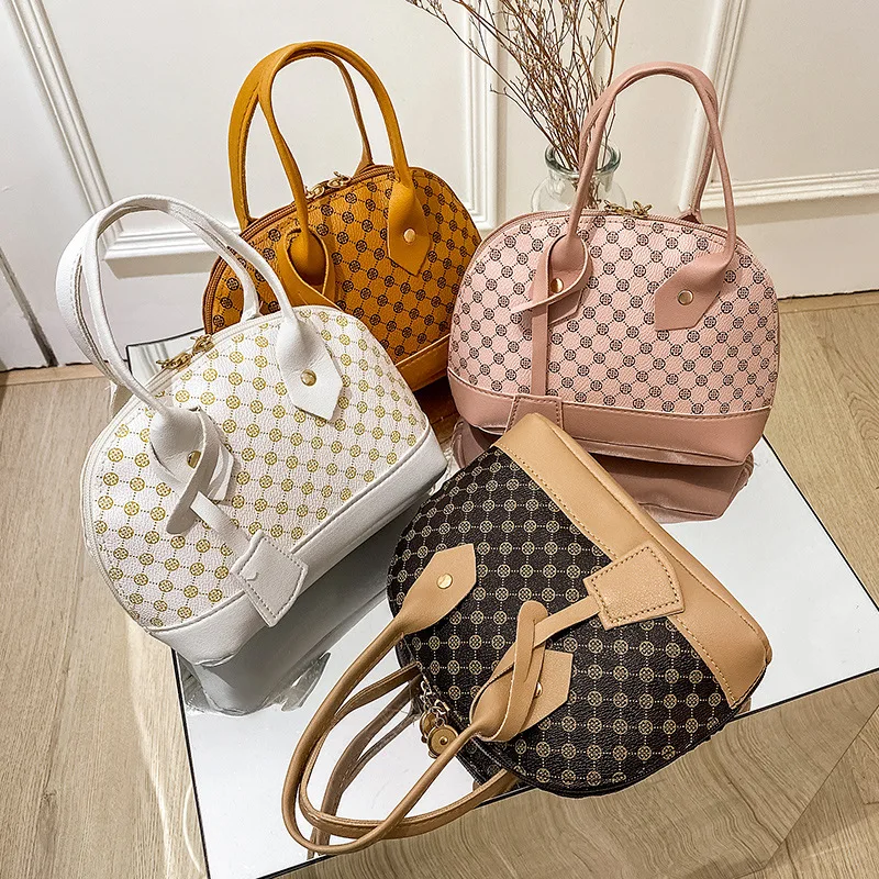 PU Leather Shell Crossbody Bag for Women Shoulder Handbag with Zipper Chain Strap Dumpling Purse Casual Daily Travel Bag