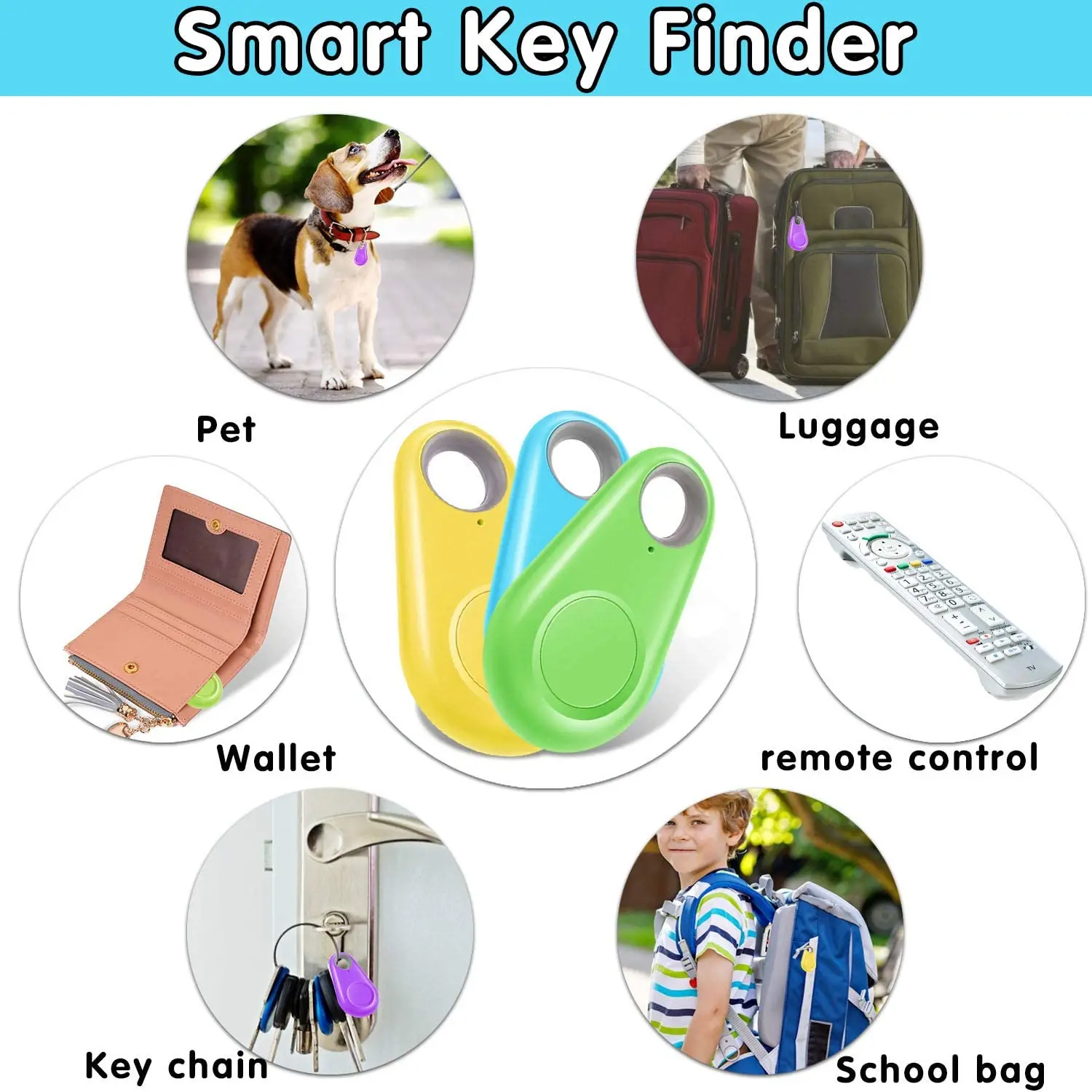 Pet Mini Gps Tracking Device Key Finder Locator Round Hidden Small