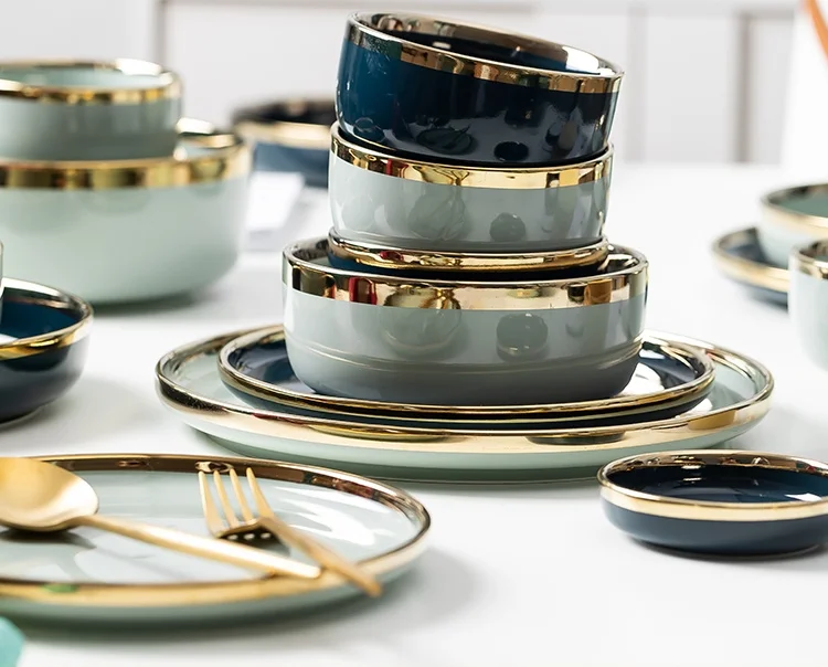 Sontware-Juego de vajilla de cerámica, juego de vajilla de lujo