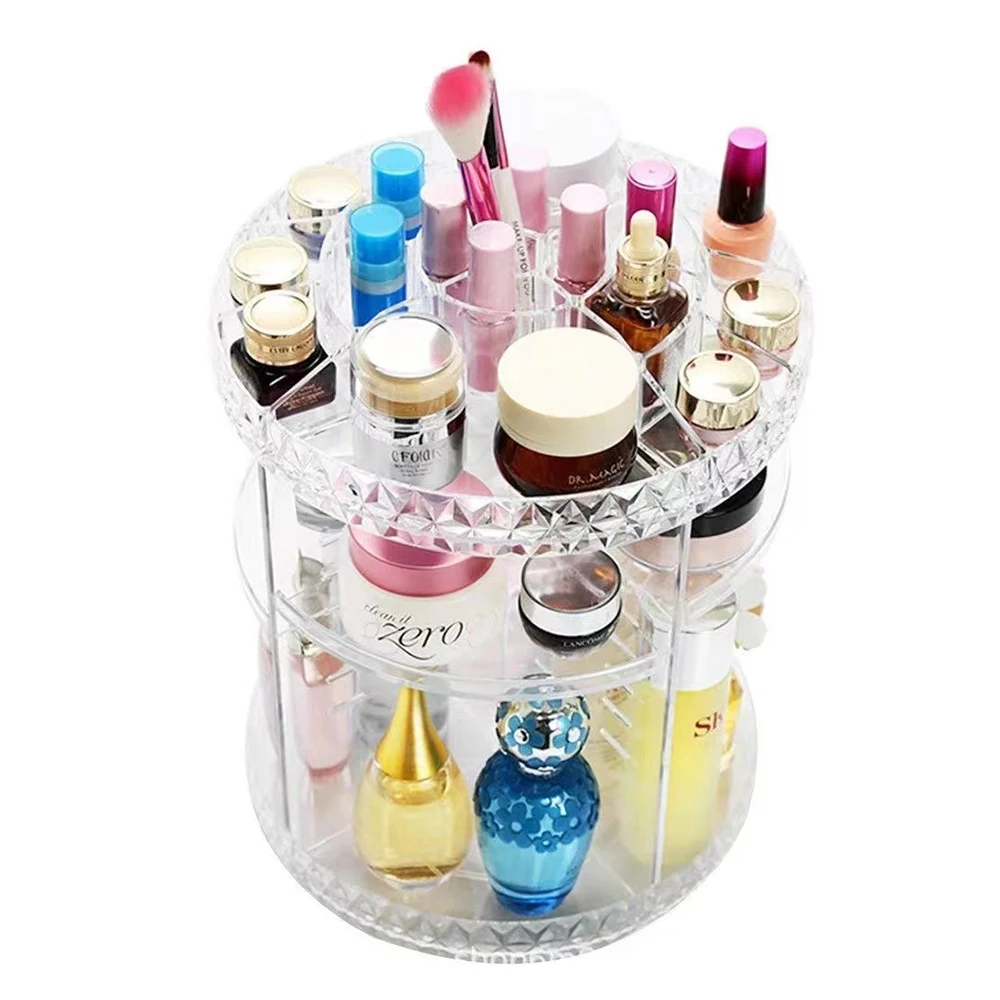 Wholesale Acrylic Makeup Organizer Transparent 360 Rotating Make Up