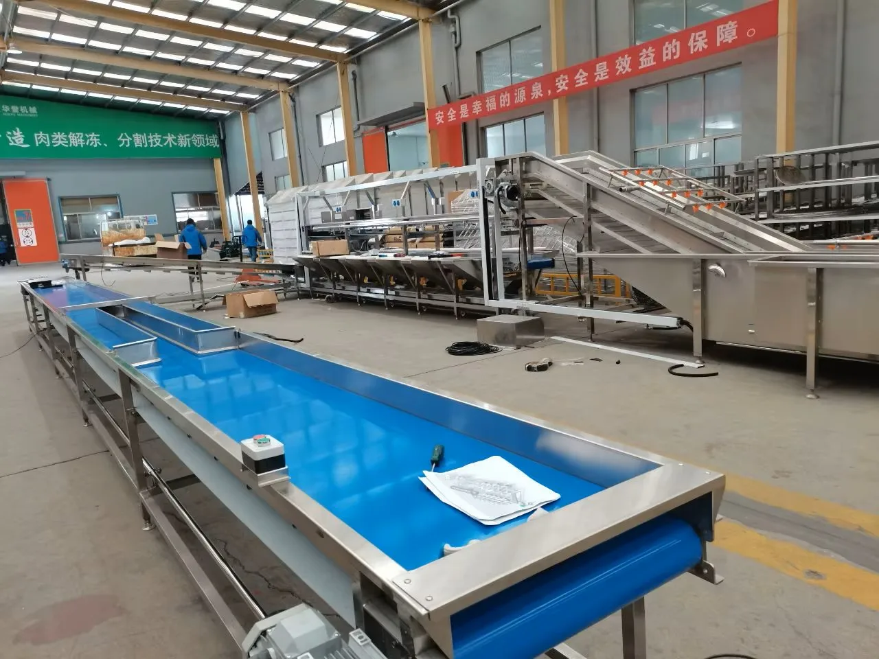 Industrial heavy duty PVC meat conveyor line food production line for food production