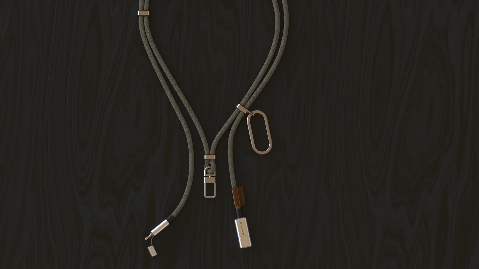 Multifunction Customized Lanyard 60w Type C to Type C Charging Cable Cell Phone  Necklace