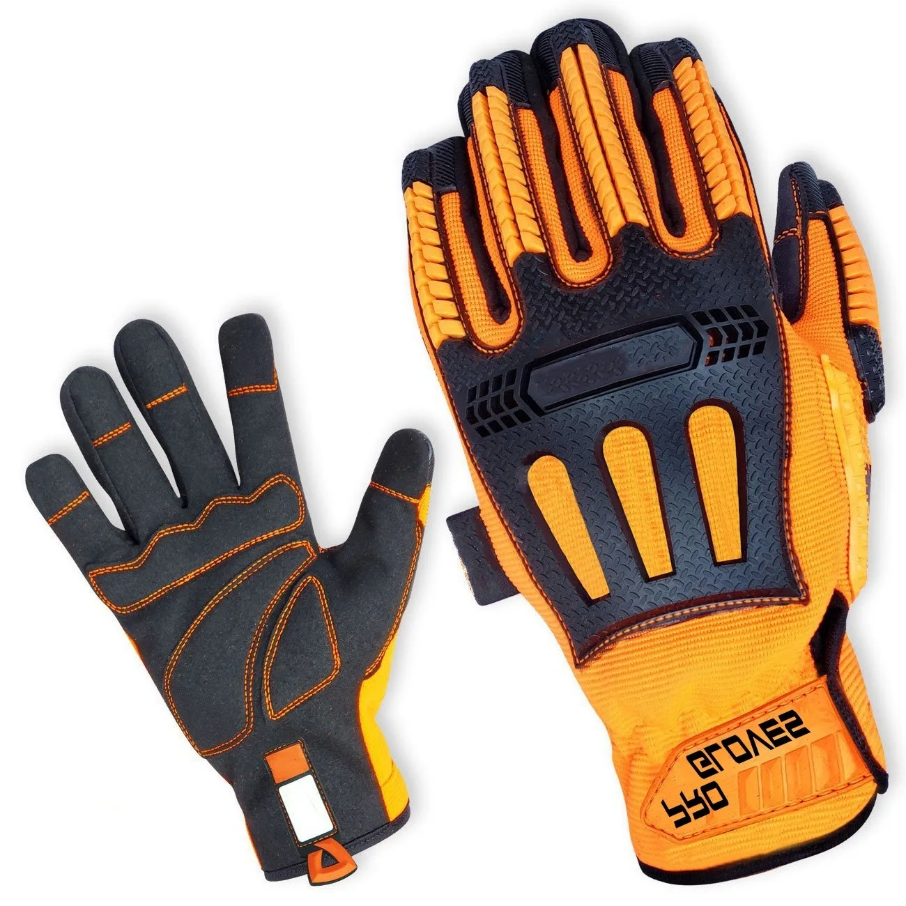 Cut Grip Heavy Duty Mechanics Gloves Durable Material Leather Impact ...