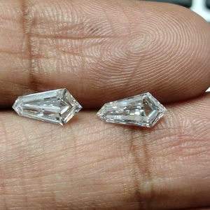 Lab Grown Diamond Pair-HPHT Loose Diamonds for Jewelry 1.00 CT Hexagon Cut Polished EX Cut Grade Studs Ring Side Stones Kite Cut