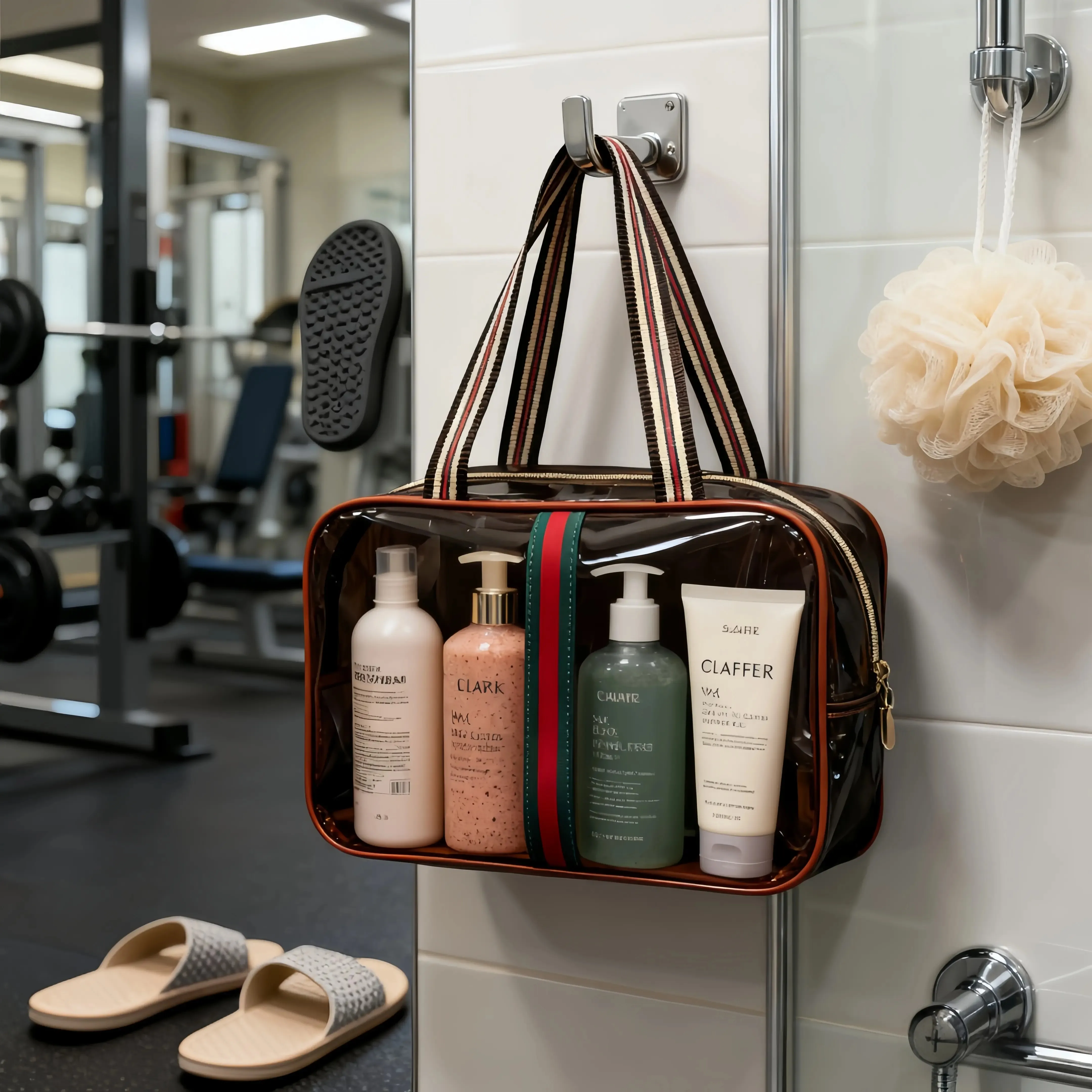 Hanging Retro Vanity Bag in Bathroom