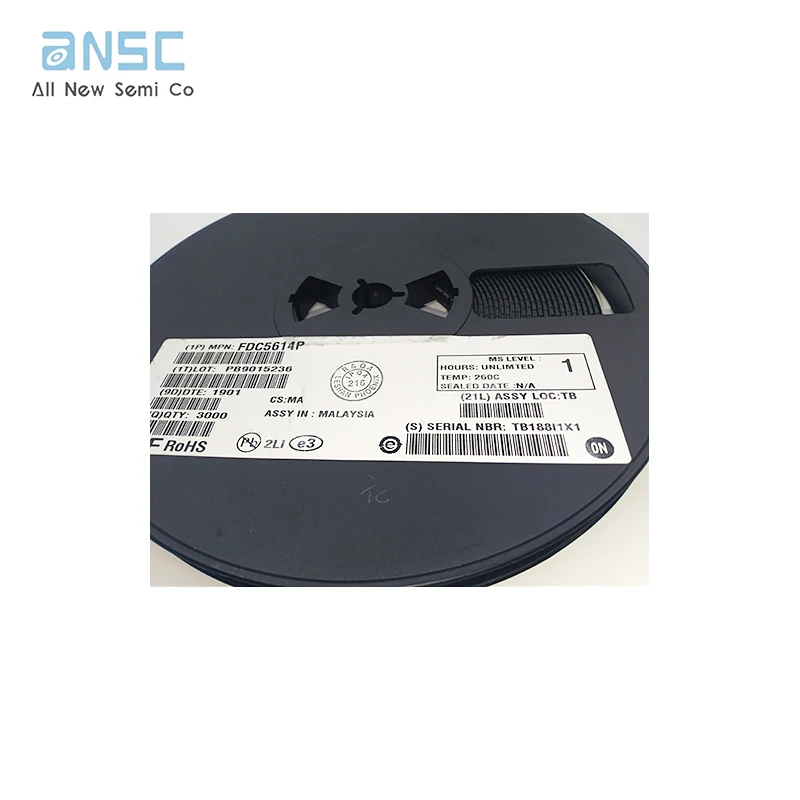 Hot sale Original FDC5614P Transistor FET MOSFET(Metal Oxide) P-CH 60V 3A SUPERSOT6 P-Channel 60 V 3A(Ta) 1.6W(Ta) SOT-23-6 Thin