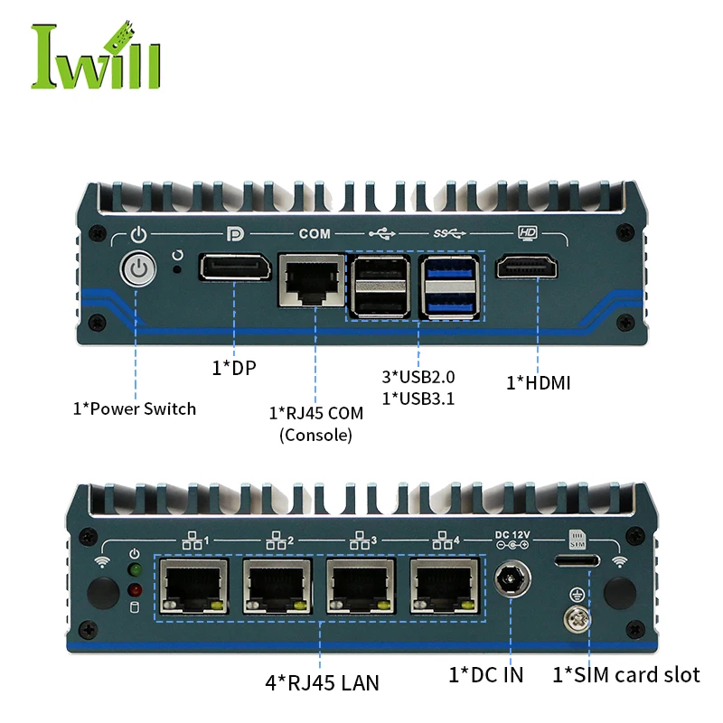 N100 Linux Pfsense 4 NIC Intel I225V 2.5G Mini PC Firewall