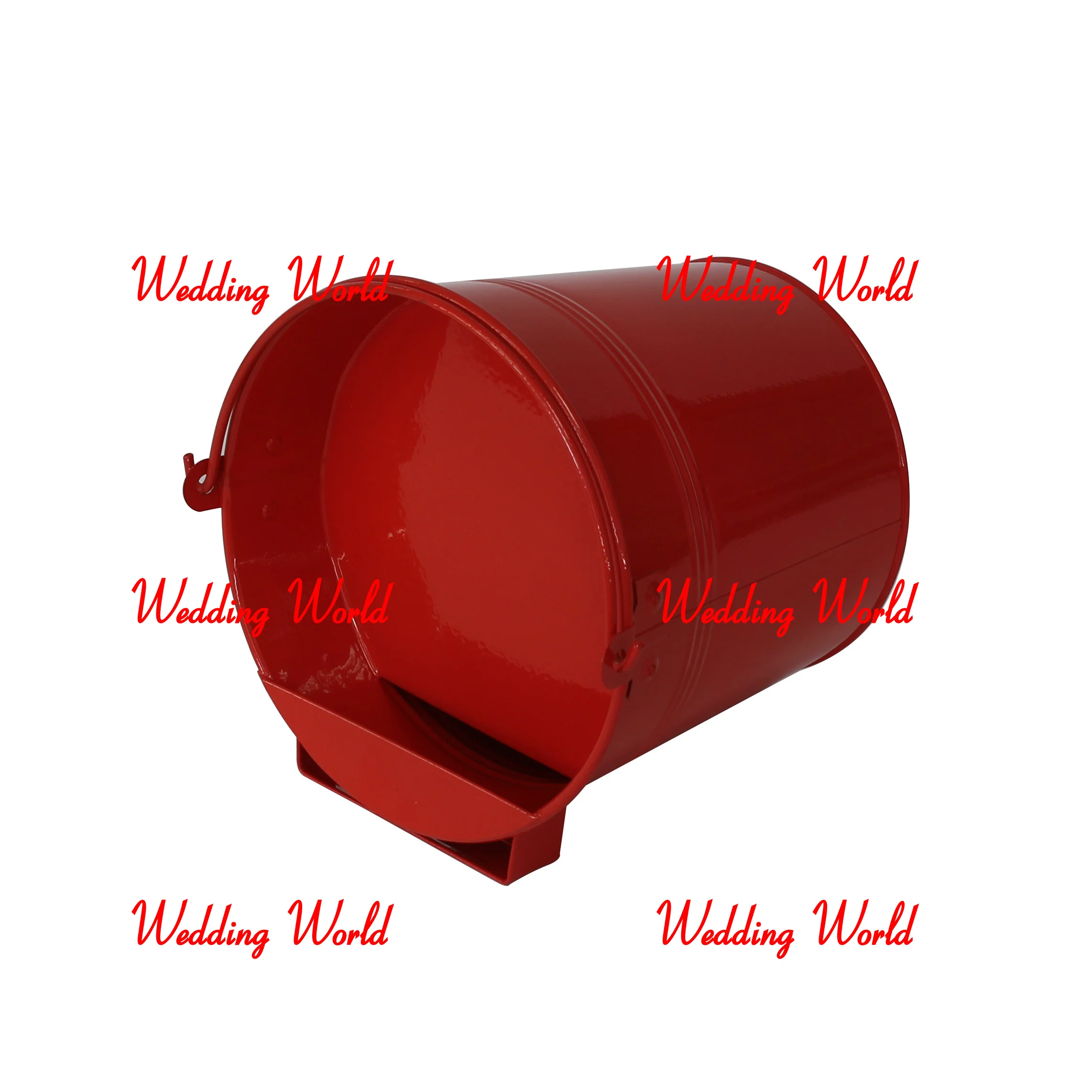 Red Powder Coated Iron Chicken Feeder Excellent Quality Handmade