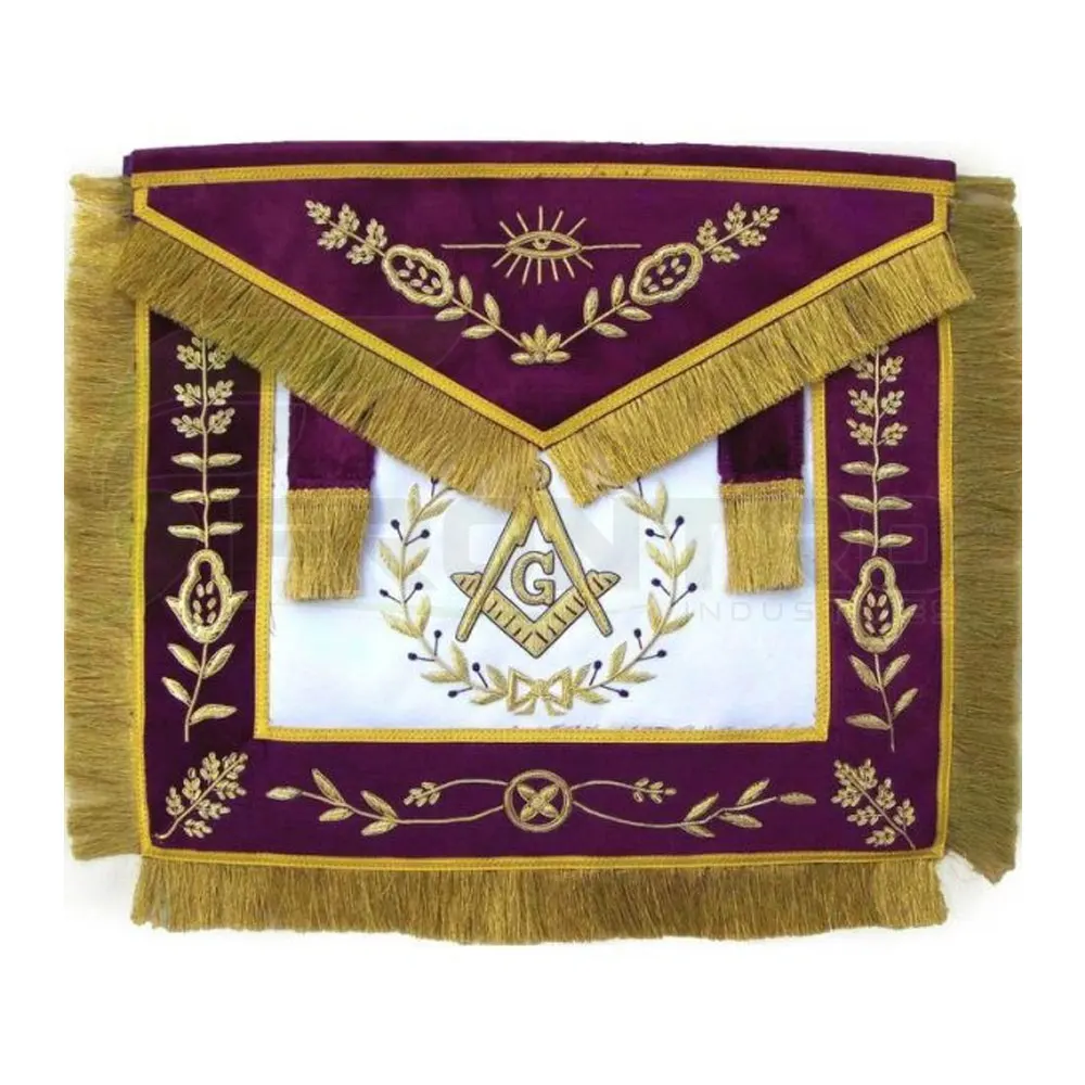 Masonic Regalia Grand Worshipful Master Purple Embroidery Apron ...