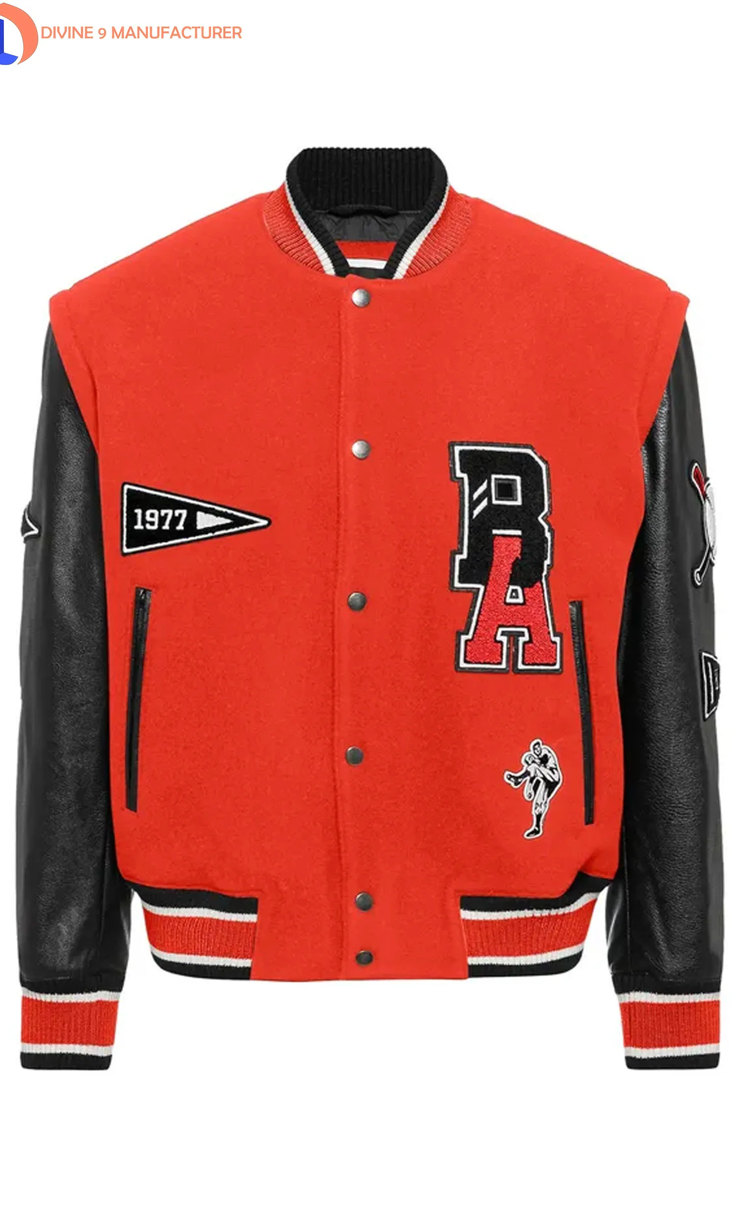 Oem Custom Leather Patch Logo Baseball Vintage Letterman Varsity Jacket