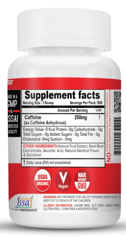 Caffeine Powder Pre Workout 100 Serving Tangy Orange