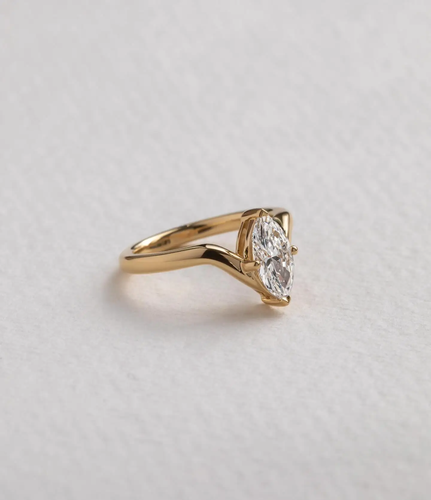 6X12mm Marquise Cut Moissanite Engagement Ring Solitaire Minimalist 925 Sterling Silver