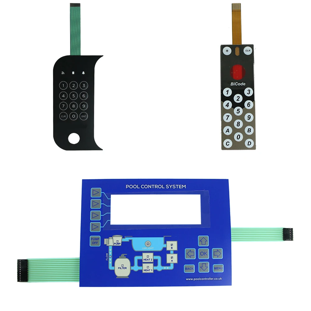 Customized Membrane Switches Keypad Adhesive Waterproof for Machine ...
