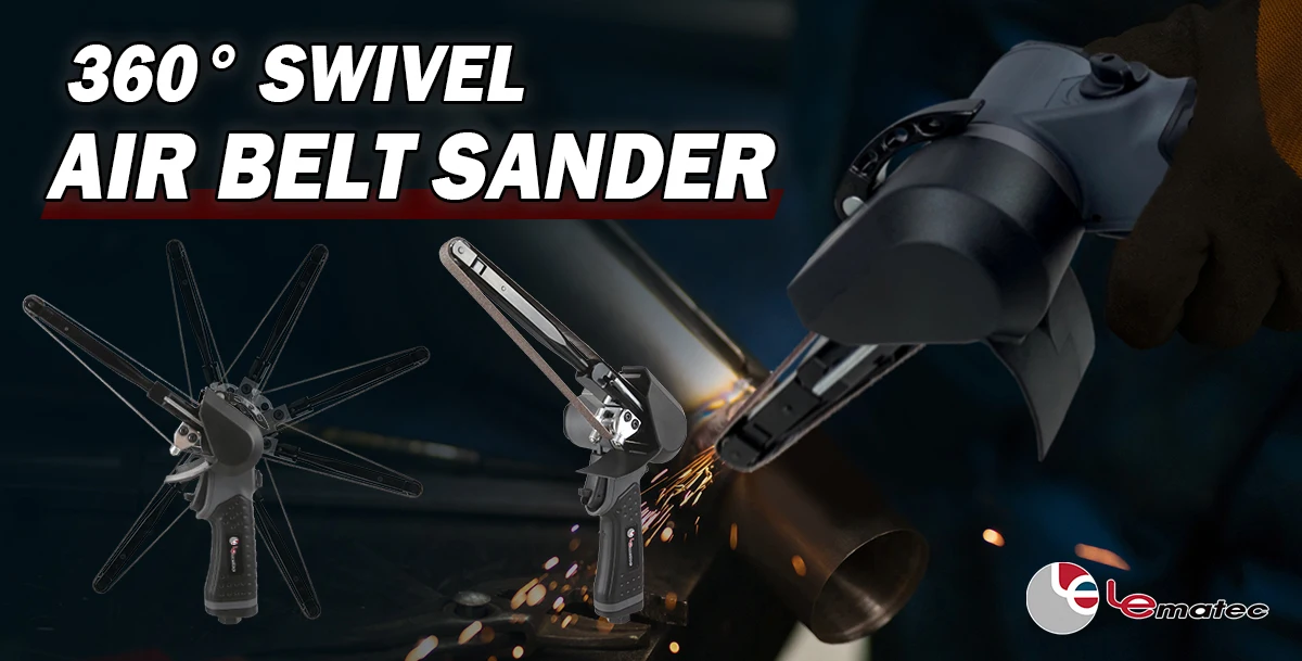 Light Weight Adjustable High Speed Air Belt Sander 10mm 18000 Rpm