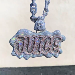 Silver Hip Hop Pendant Diamond Pendant  Diamond Pendant 925 Sterling High Quality Customized Iced Out
