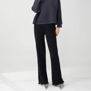 Wholesale Clothing Women's Casual Pants Designer Miyake Pleated Pants Wide Leg Pants