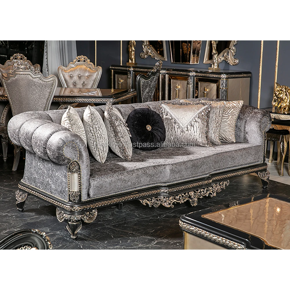 Turkish Sofa Middle East Eastern Luxury Antique Royal Luxury Sofa Set Hand Carved Living Room