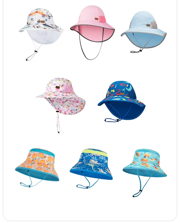 Summer Uv Protection Sun Visor Toddler Neck Cover Sun Protect Bucket