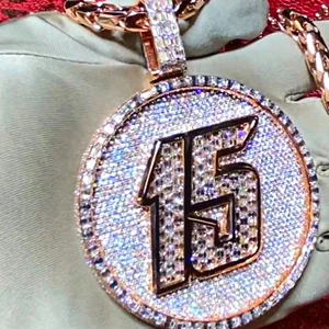 Customized Iced Out Silver Hip Hop Diamond Pendant  925 Sterling High Quality Moissanite Fine Jewelry Pendants & Charms