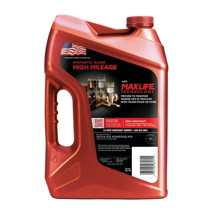 Valvoline High Mileage Maxlife 10w-40 Synthetic Blend Motor Oil 5 Qt ...