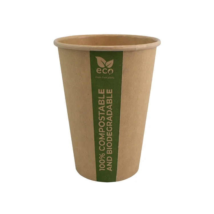 PLA paper cup. Made of cellulose with a PLA coating