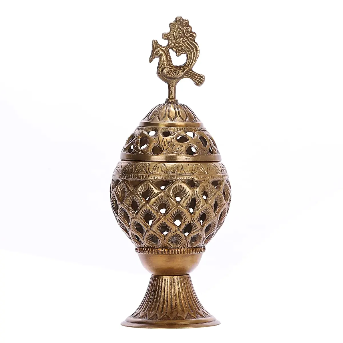 Brass Incense Burner Gold Finished Vintage Design Table Centerpiece ...