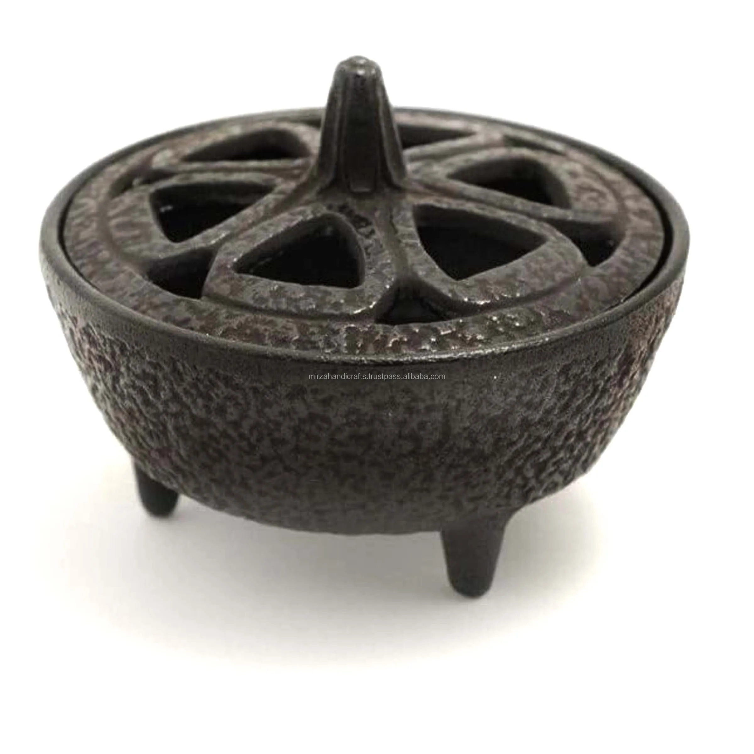 Lotus Shaped Incense Cast Iron Cauldron Perfect For Incense Rituals
