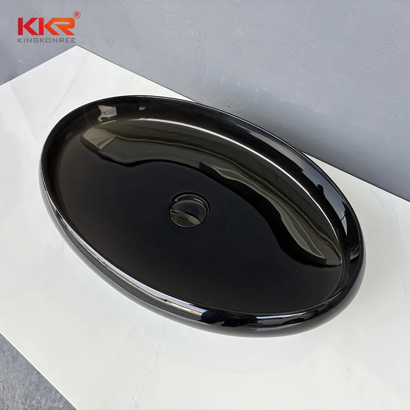 Kingkonree Artistic Transparent Colorful Basin Unique Clear Resin Countertop Sink for Creative Bathroom Designs
