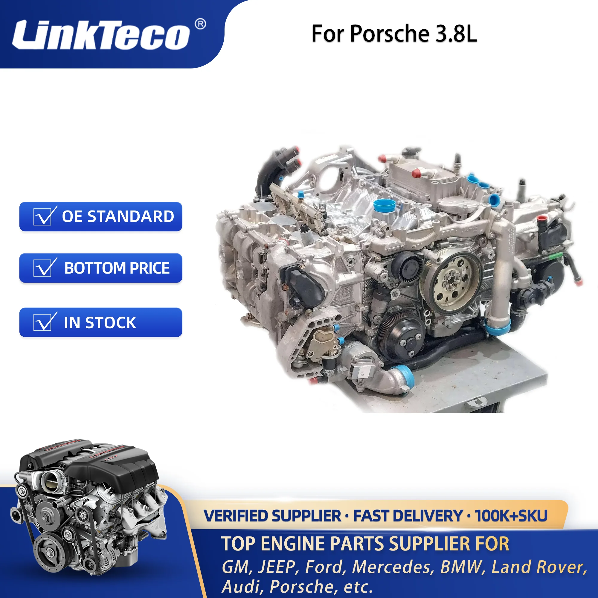 mametk Linkteco Engine Long Cylinder Block Assembly for Porsche 981