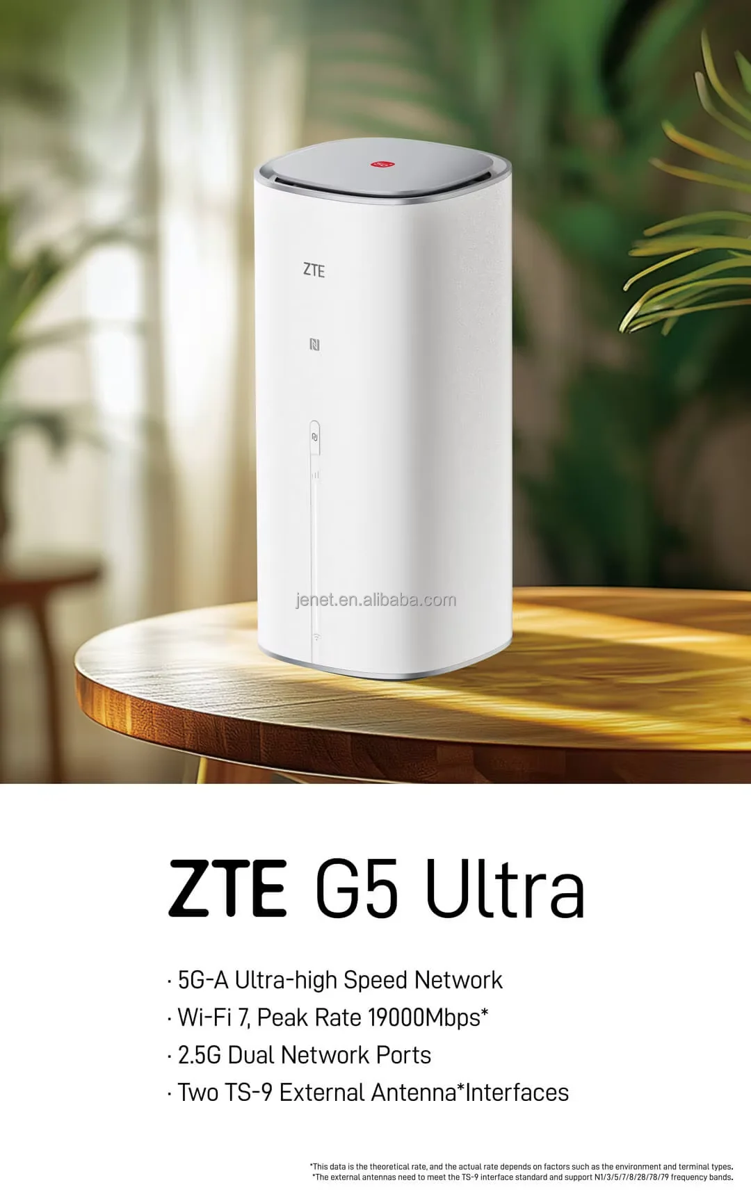 ZTE G5 Ultra 5G Router - Fast Wi-Fi and Built-in Antennas