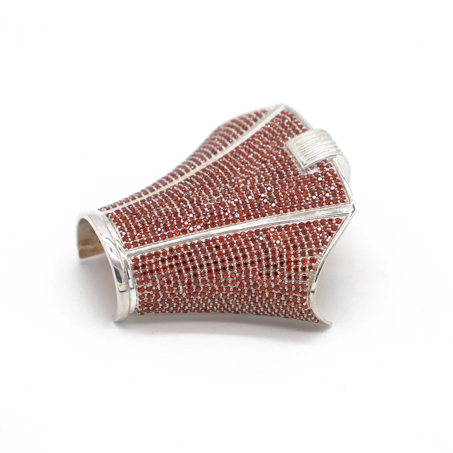 Black Enamel 925 Sterling Silver Gold Plated Tie Hood Shape Knot Cover