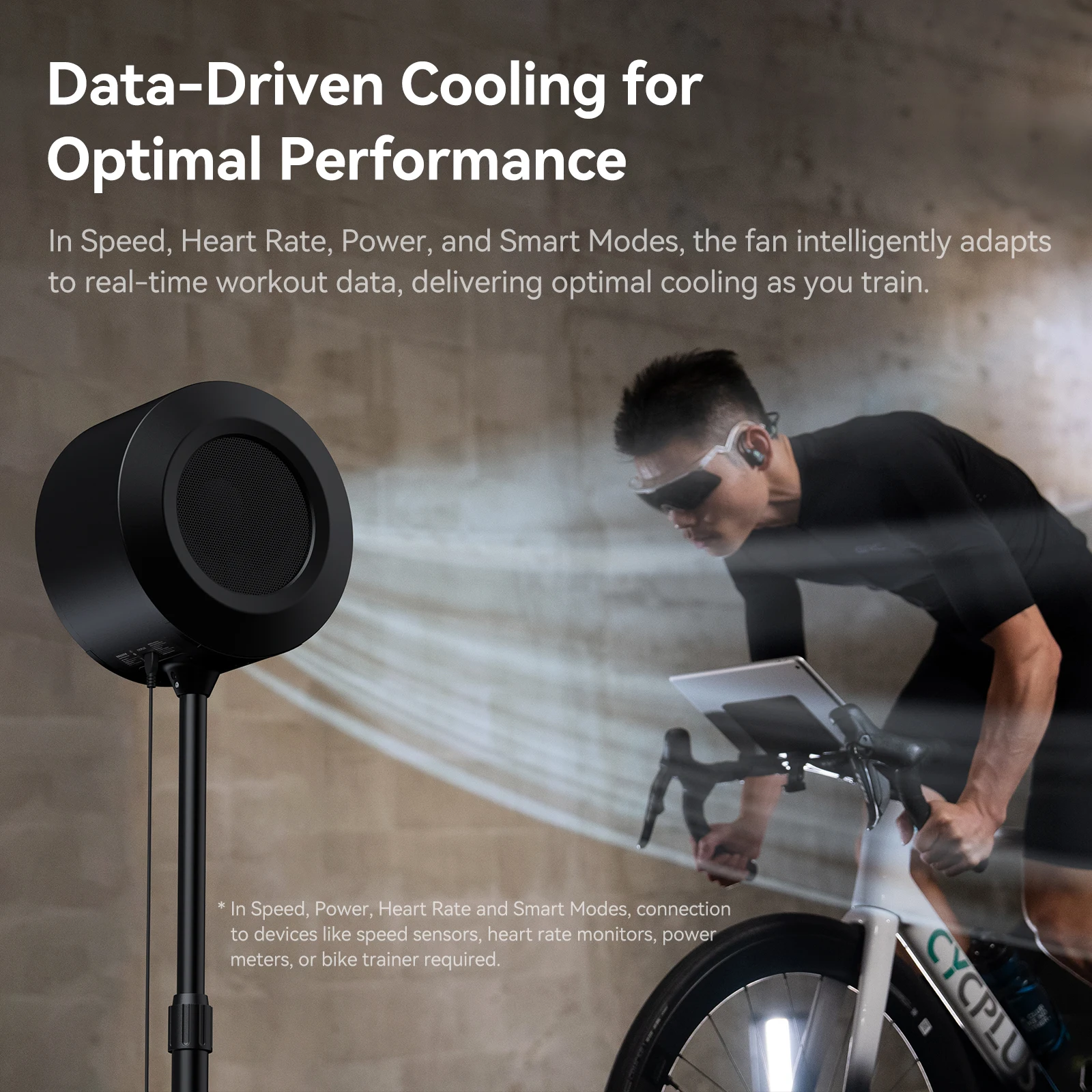 CYCPLUS Smart Ground Base Ventilation Fan for Indoor Cycling